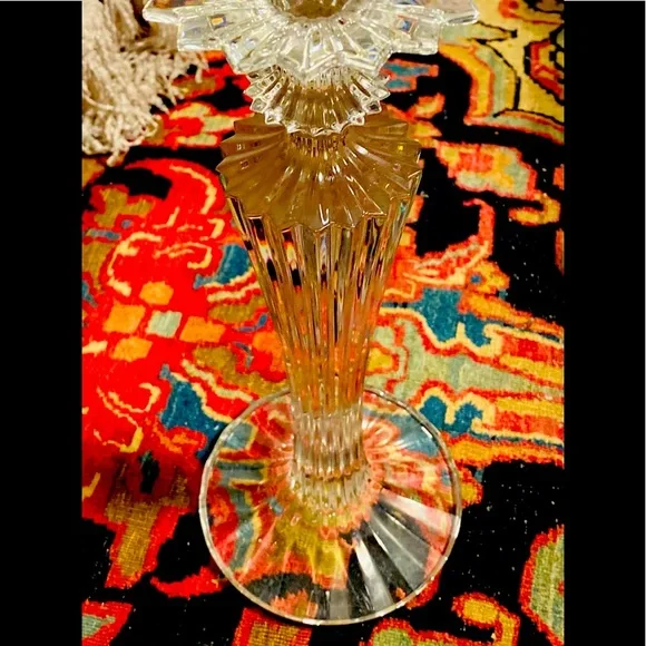 AUTHENTIC BACCARAT MILLE NUITS BOUGEOIR CRYSTAL CANDLESTICK SET OF TWO 2 - Picture 5 of 16